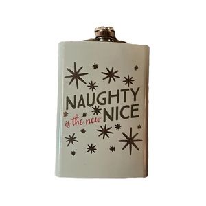 8 oz  Stainless Steel Naughty Is The New Nice Christmas Flask NEVER USED